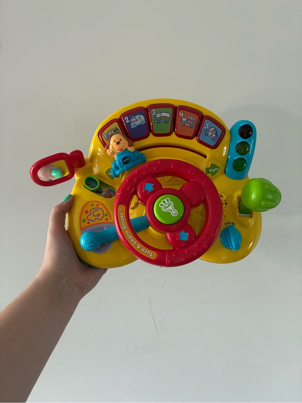 Interactive Yellow & Red Toy Steering Wheel for Kids